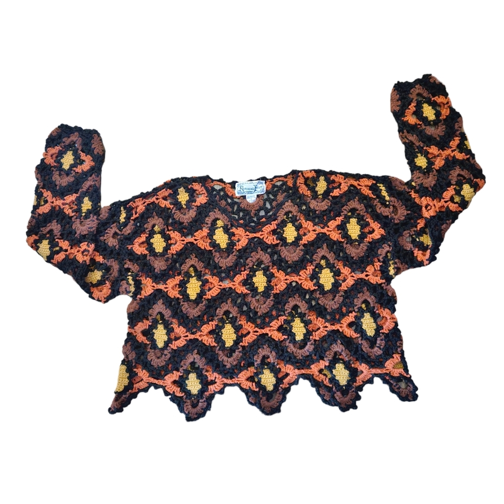 Reference Point Crochet Cropped Sweater. - Picture 4 of 8